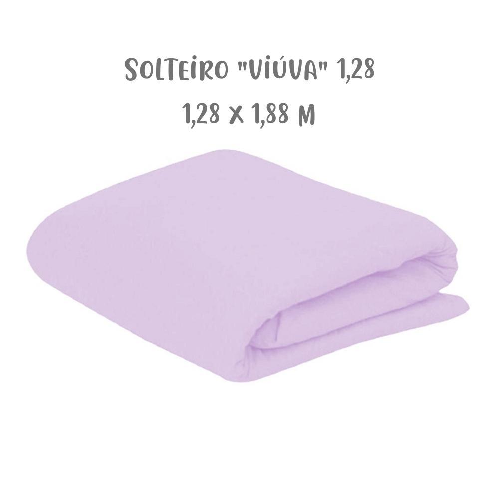 Lençol de Elástico Avulso Solteiro Viúva 1,28 x 1,88m Lilás Arrumadinho Enxovais