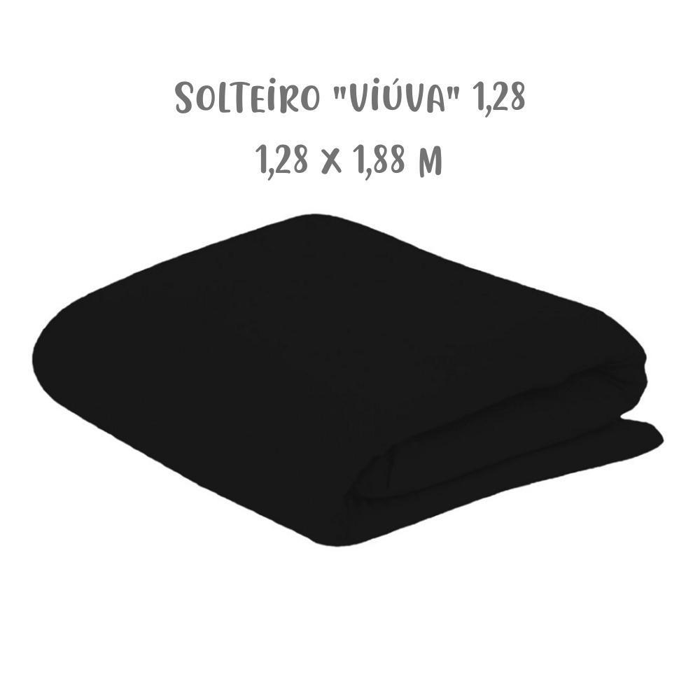 Lençol de Elástico Avulso Solteiro Viúva 1,28 x 1,88m Preto Arrumadinho Enxovais