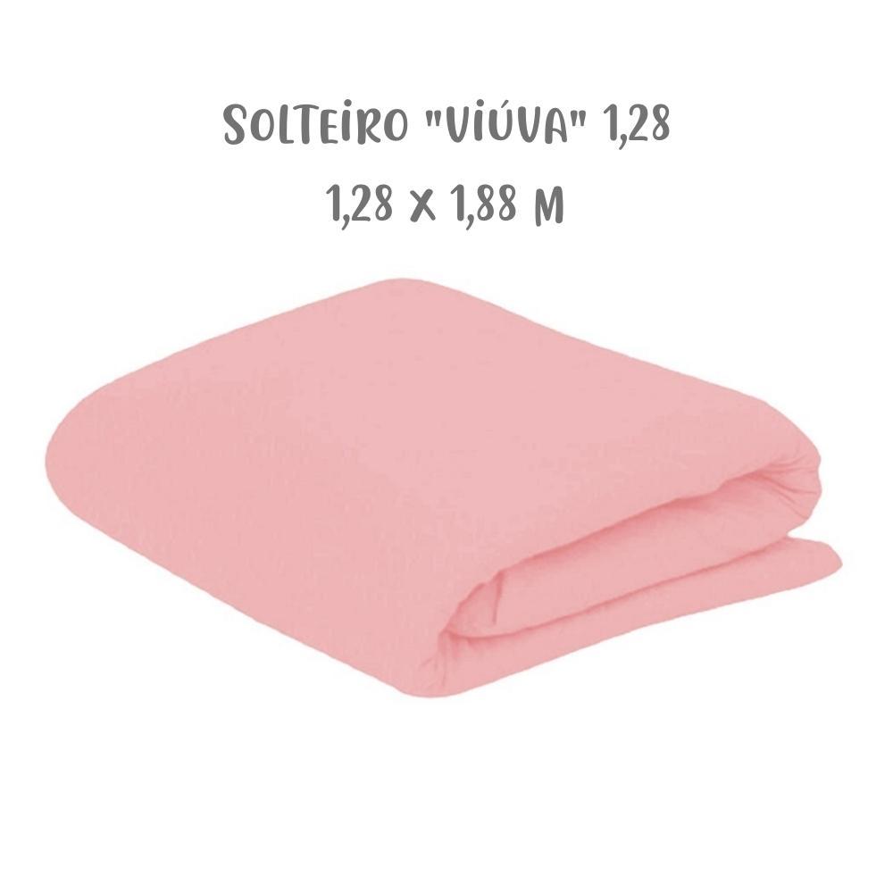 Lençol de Elástico Avulso Solteiro Viúva 1,28 x 1,88m Rosa Arrumadinho Enxovais