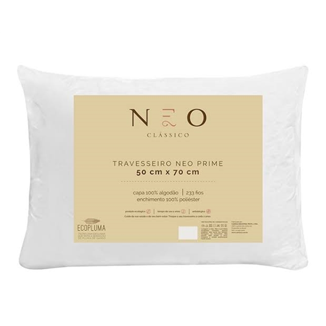 Travesseiro Neo Prime Fibras 233 Fios Camesa