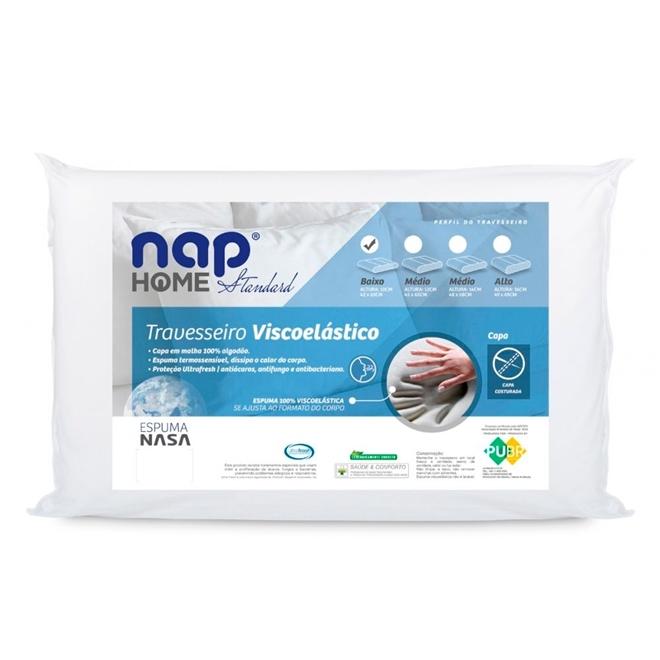 Travesseiro Visco Nasa Infantil Baixo 10cm de Altura Standard NAP