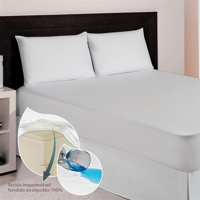 Protetor de Colchão Impermeável Malha Casal Kacyumara