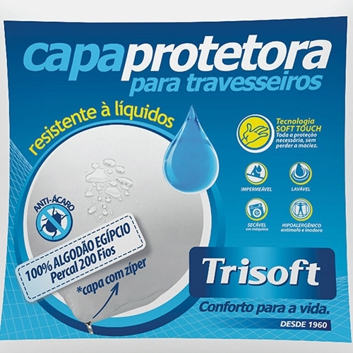 Capa Protetora Impermeável Para Travesseiro Percal 200 Fios Trisoft