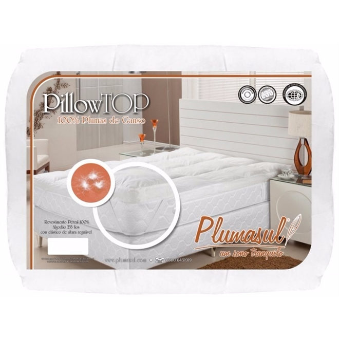 Pillow Top King 100% Pluma de Ganso Plumasul