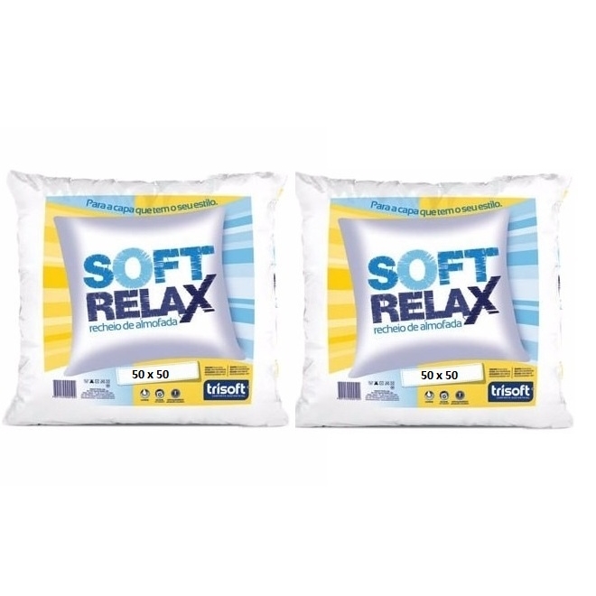 Kit 02 Recheio Enchimento De Almofada Soft Relax 50x50cm Trisoft