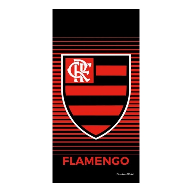 Toalha de Banho e Praia Aveludada Flamengo Listras Buettner