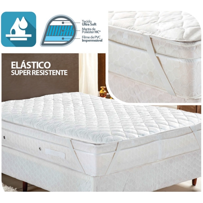 Protetor de Colchão de Casal Impermeável Protect Plus Trisoft