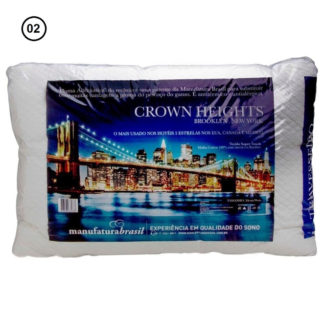 Kit 02 Travesseiros Crown Heights Matelasse 50x70cm Manufatura Brasil