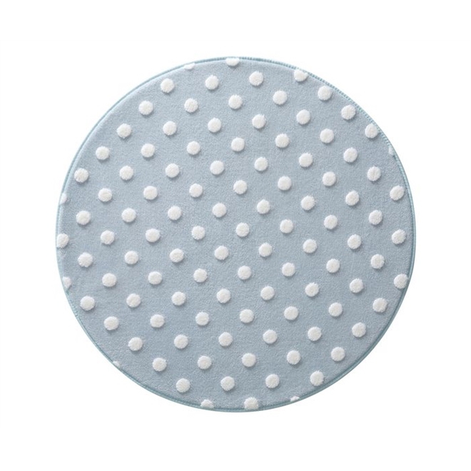 Tapete Mimo Redondo Poá Azul Jolitex