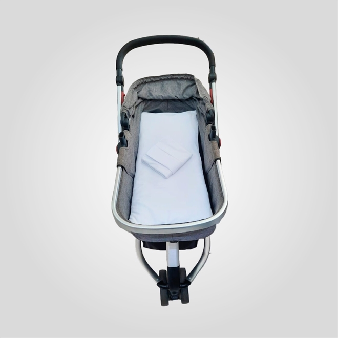 Capa Para Carrinho De Bebê Em Malha 100% Algodão Branca Arrumadinho Enxovais