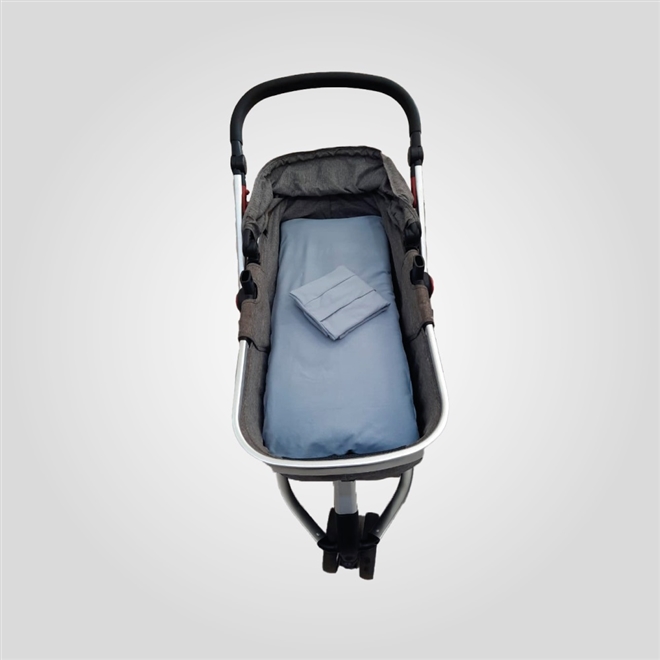 Capa Para Carrinho De Bebê Em Malha 100% Algodão Cinza Arrumadinho Enxovais