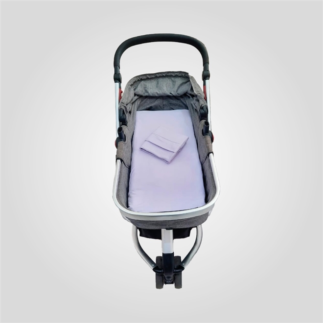 Capa Para Carrinho De Bebê Em Malha 100% Algodão Lilás Arrumadinho Enxovais