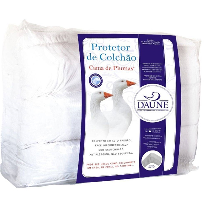 Pillow Top 85% Penas 15% Plumas de Ganso Casal 140x190x08cm Daune