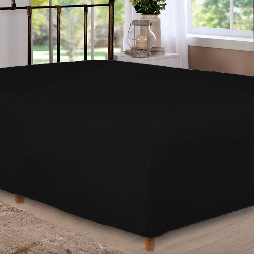 Lençol Box Conjugado Unibox Solteiro Preto Arrumadinho Enxovais