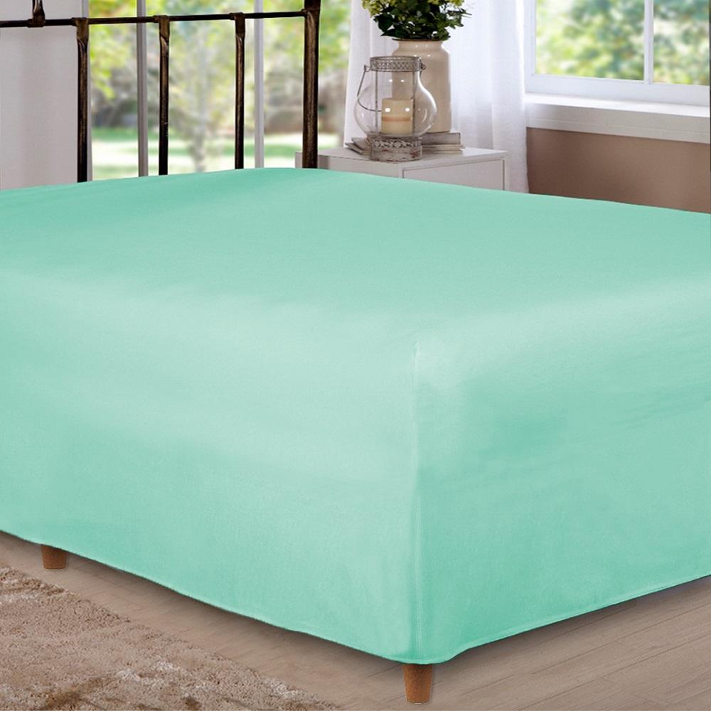 Lençol Box Conjugado Unibox Solteiro King Especial Verde Arrumadinho Enxovais