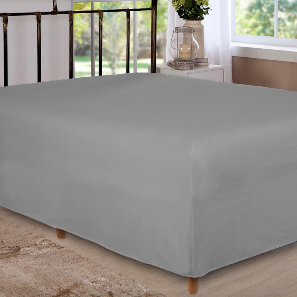 Lençol de Elástico Box Conjugado Unibox Queen Cinza Arrumadinho Enxovais