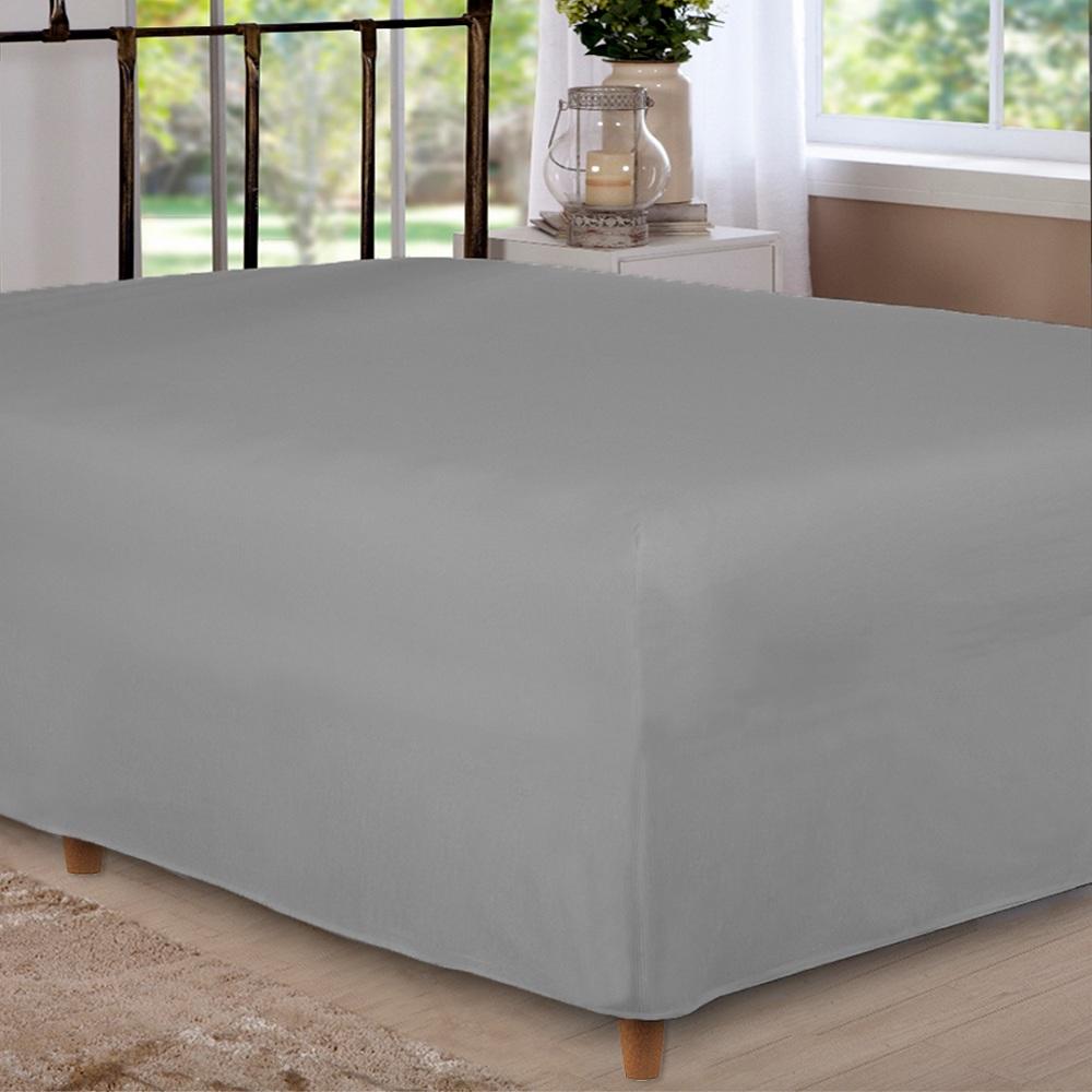 Lençol Box Conjugado Unibox Solteiro King Especial Cinza Arrumadinho Enxovais