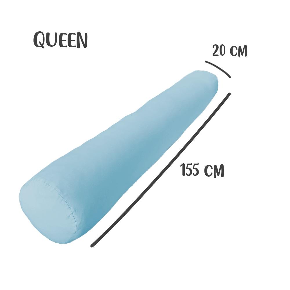 Capa Para Rolo De Cabeceira Queen 155x20cm Azul Arrumadinho Enxovais