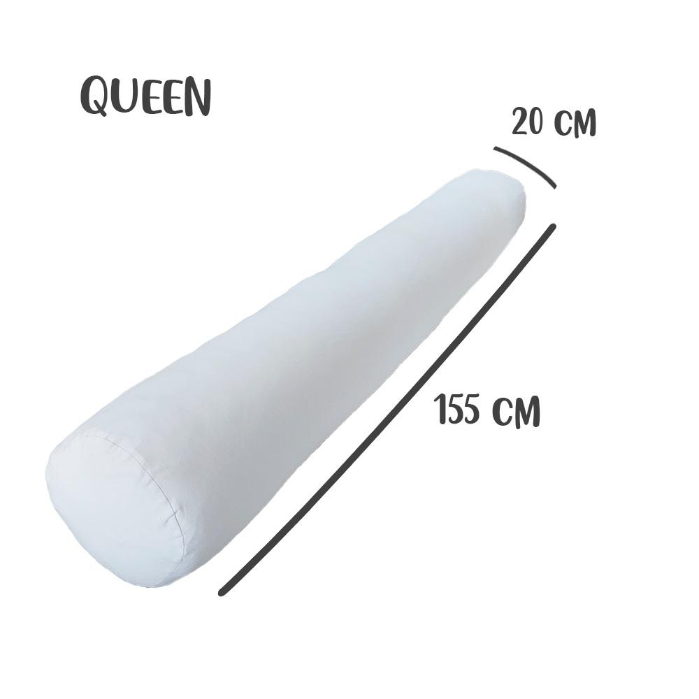 Capa Para Rolo De Cabeceira Queen 155x20cm Branco Arrumadinho Enxovais