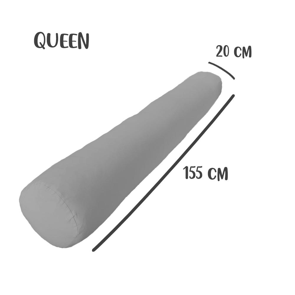 Capa Para Rolo De Cabeceira Queen 155x20cm Cinza Arrumadinho Enxovais