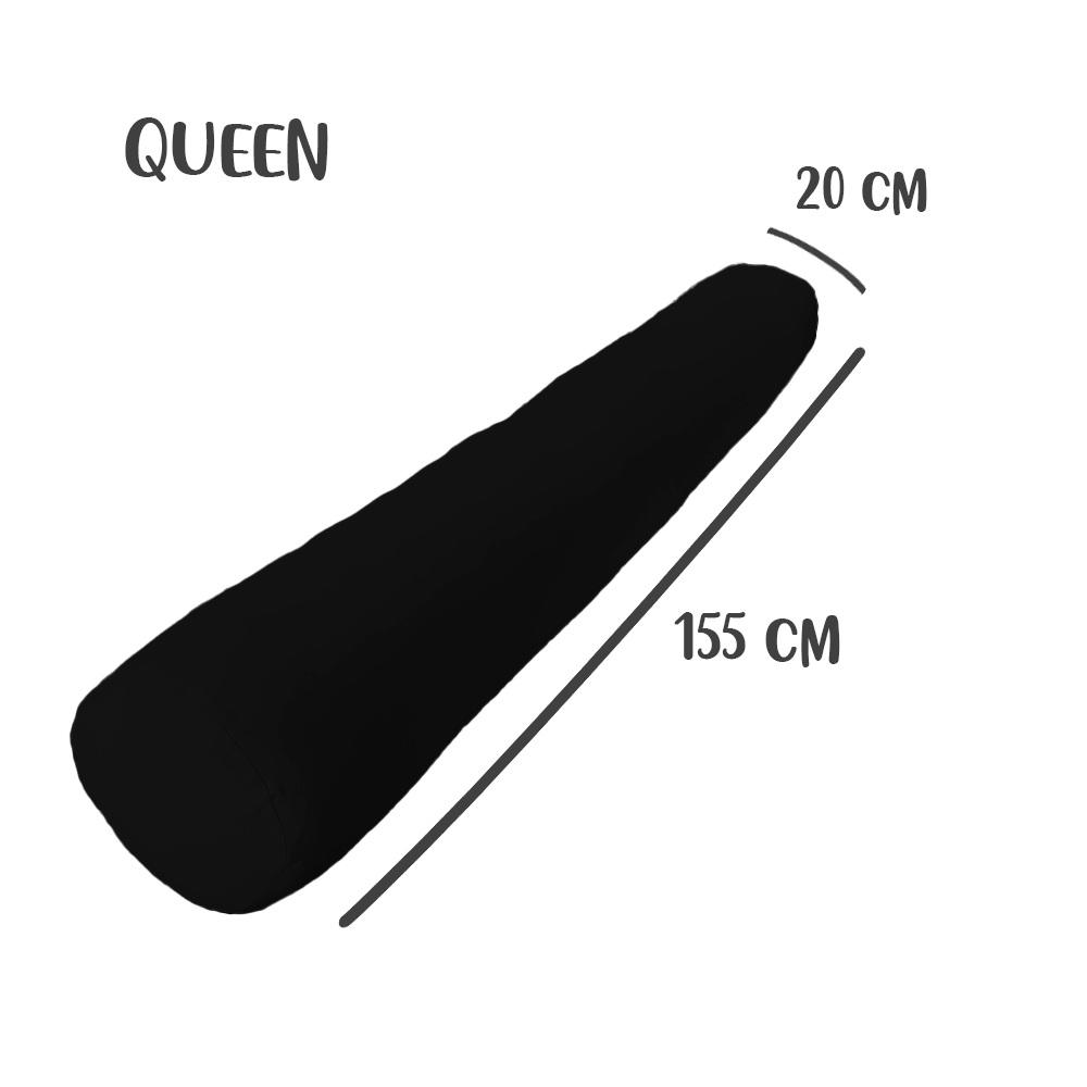 Capa Para Rolo De Cabeceira Queen 155x20cm Preta Arrumadinho Enxovais