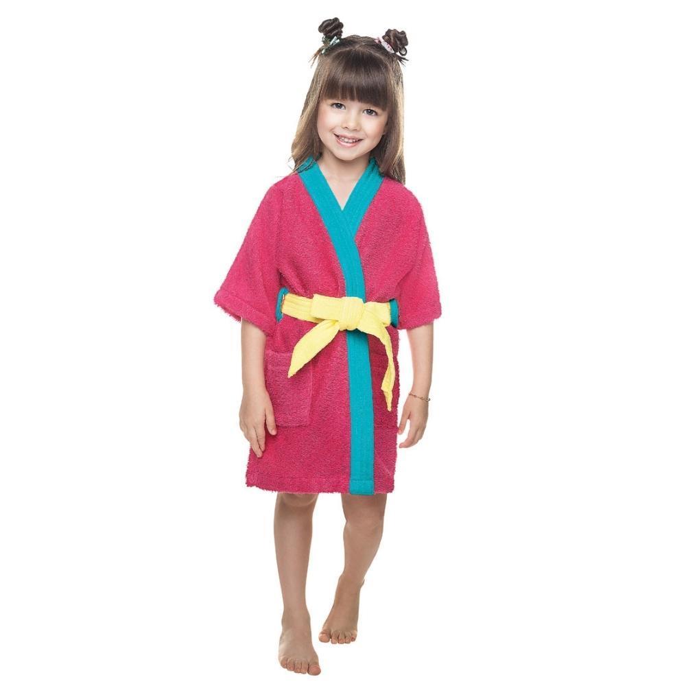Roupão Infantil Felpudo Colorê Rosa Tamanho GG Lepper