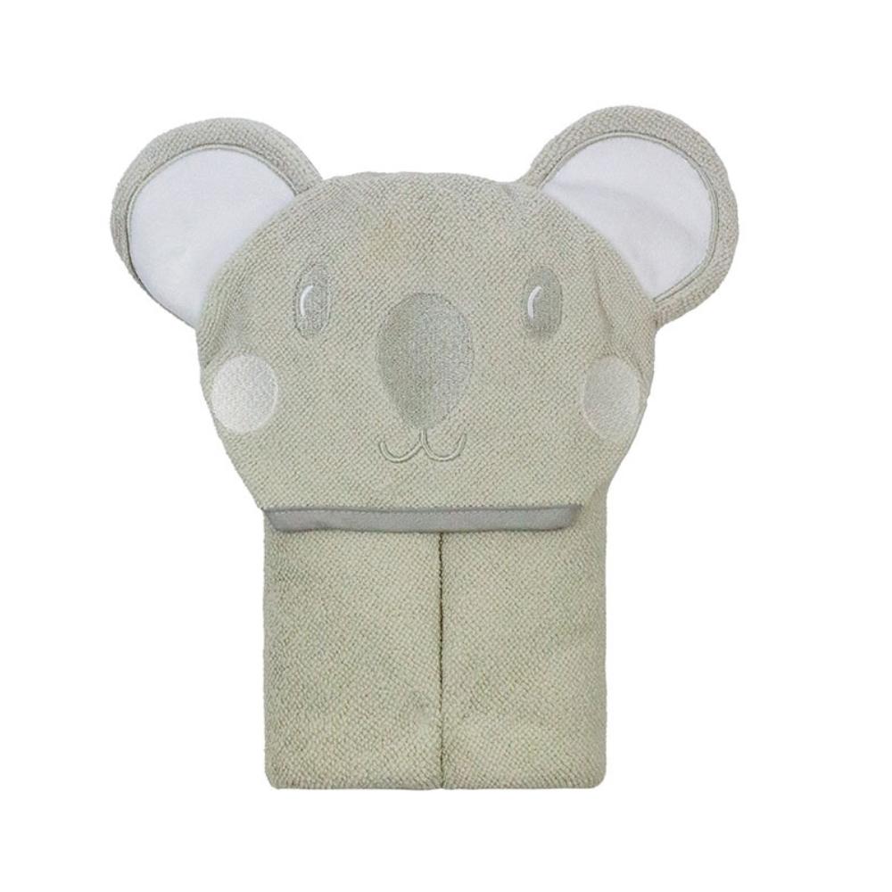 Toalha de Banho Para Bebê Com Capuz Aconchego Coala Cinza Camesa