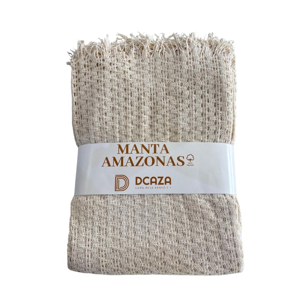 Manta Amazonas Para Decoração Sofá 100% Algodão Marfim 2,10m x 2,30m Dcaza