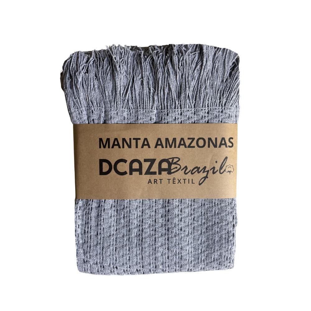 Manta Amazonas Para Decoração Sofá 100% Algodão Cinza 2,10m x 2,30m Dcaza