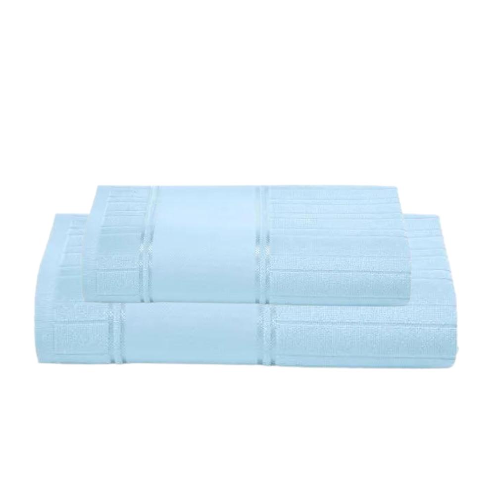 Kit Toalha De Banho e Rosto Velour Artesanalle Azul Dohler