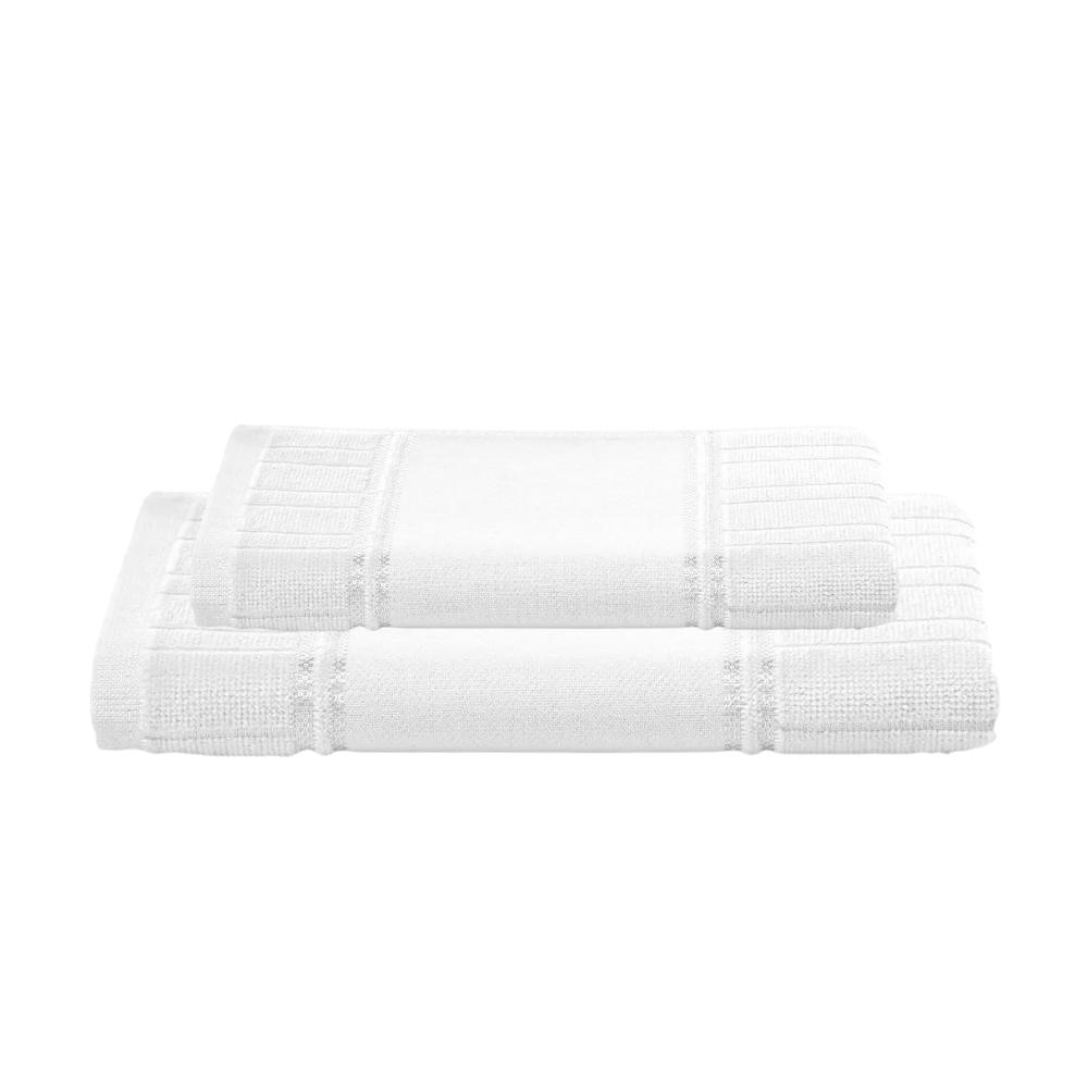 Kit Toalha De Banho e Rosto Velour Artesanalle Branca Dohler