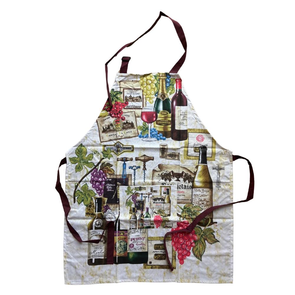Avental Estampado Com Bolso Vinho Bene Casa