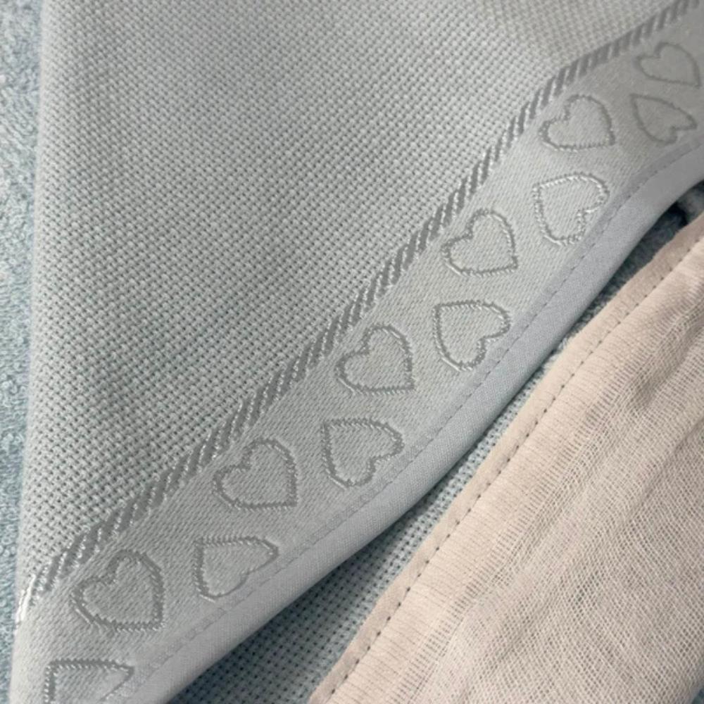 Toalha de Banho com Capuz e Fralda Para Bordar Baby Love Azul Döhler