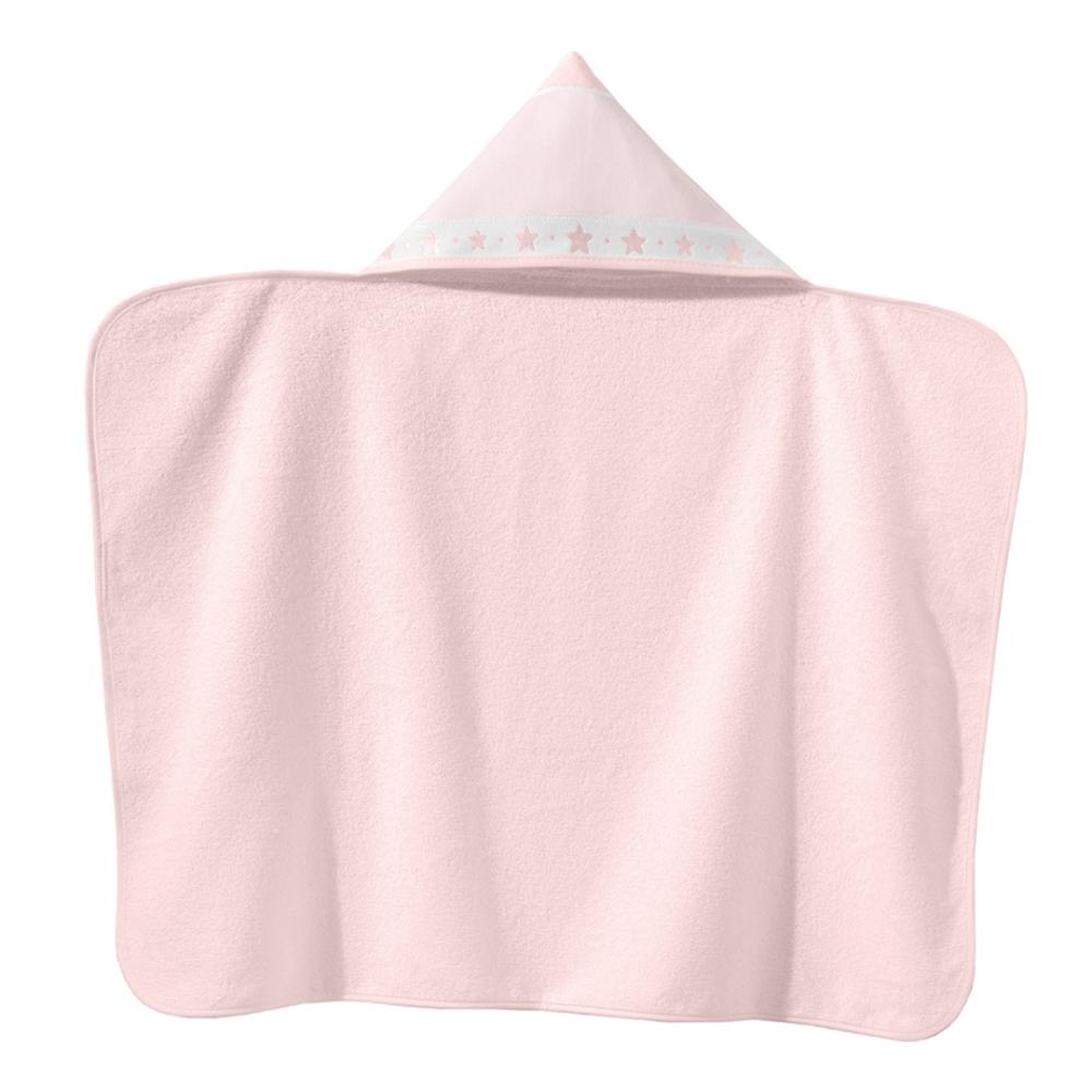 Toalha de Banho Para Bebê com Capuz 90x70cm Para Pintar Baby Star Rosa Dohler