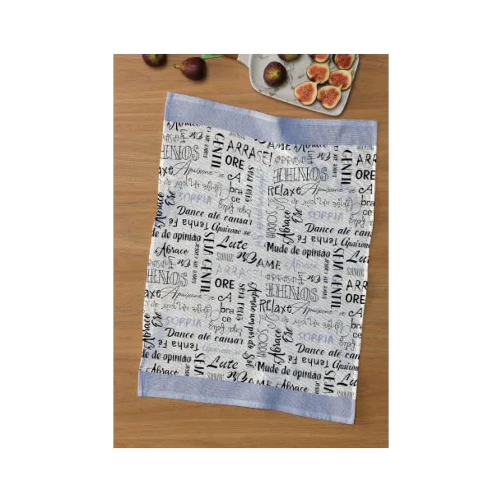Pano De Copa Basic Escritas Azul Teka