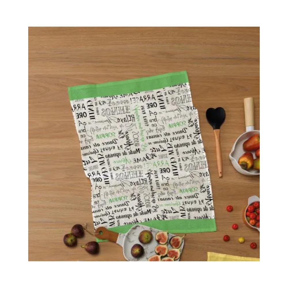 Pano De Copa Basic Escritas Verde Teka