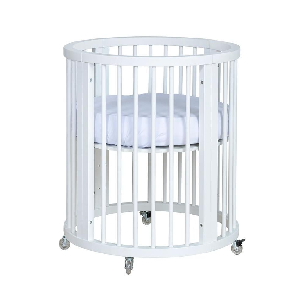 Lençol de Elástico Berço Crescer Fase 1 Redondo 69cm Branco Arrumadinho Enxovais