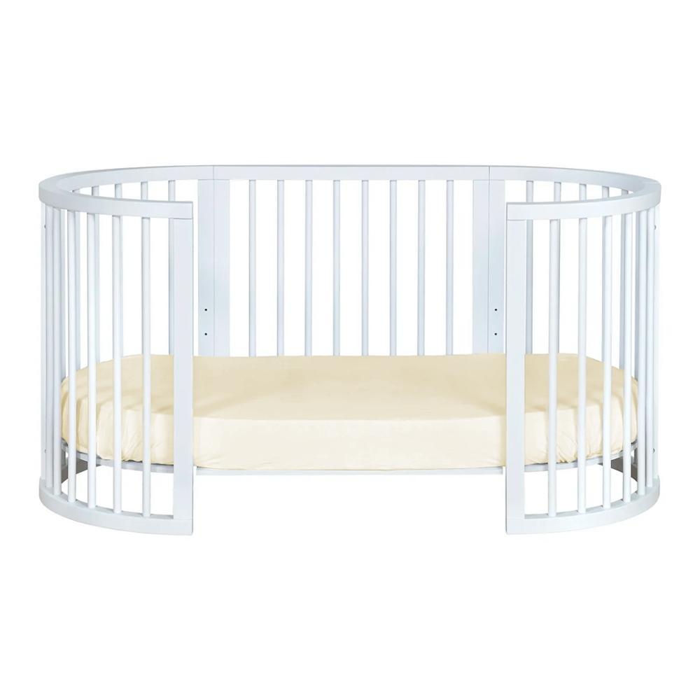 Lençol de Elástico Berço Crescer Fase 2 Oval 138cm x 68cm Cru Arrumadinho Enxovais