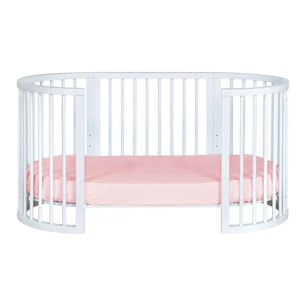 Lençol de Elástico Berço Crescer Fase 2 Oval 138cm x 68cm Rosa Arrumadinho Enxovais