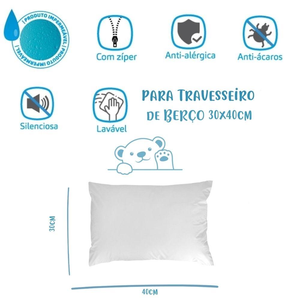 Capa Protetora Impermeável Para Travesseiro de Berço 30x40cm Arrumadinho Enxovais