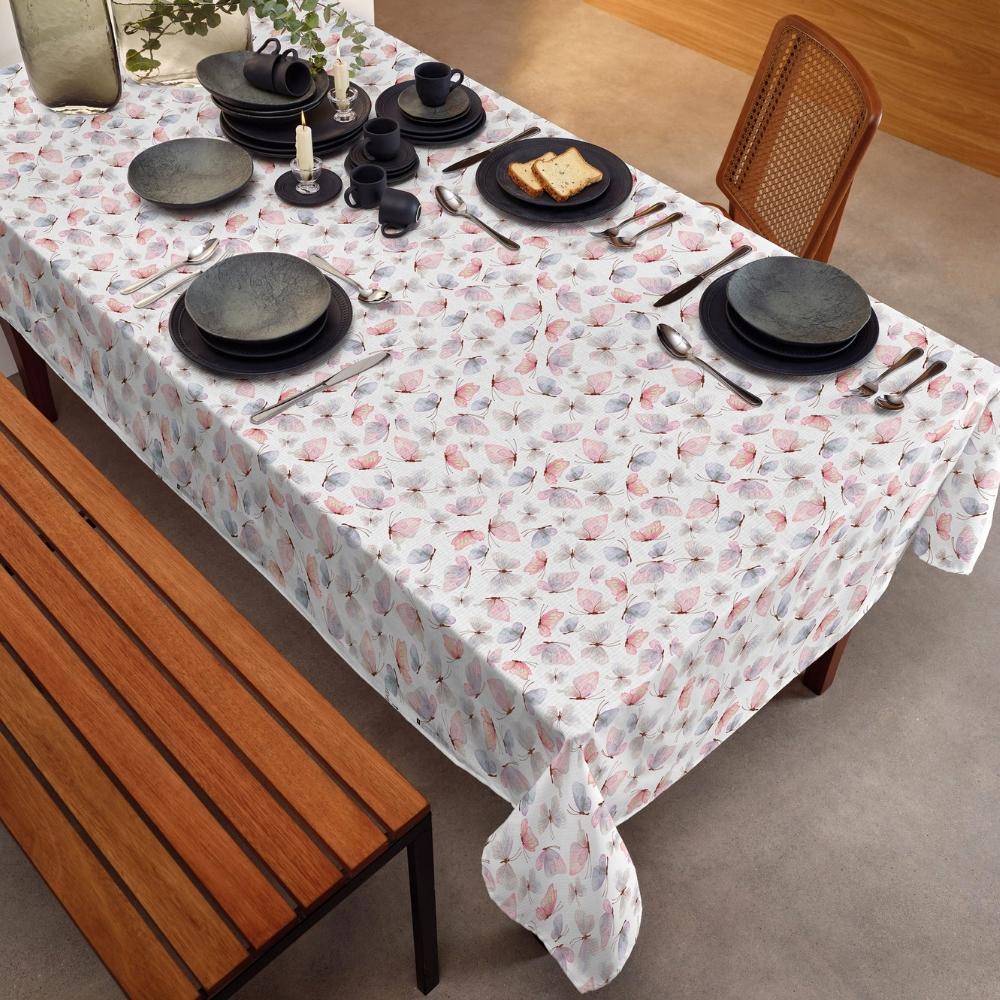 Toalha de Mesa Elegance Retangular 6 Lugares 1,40m x 2,20m Borboletas Teka