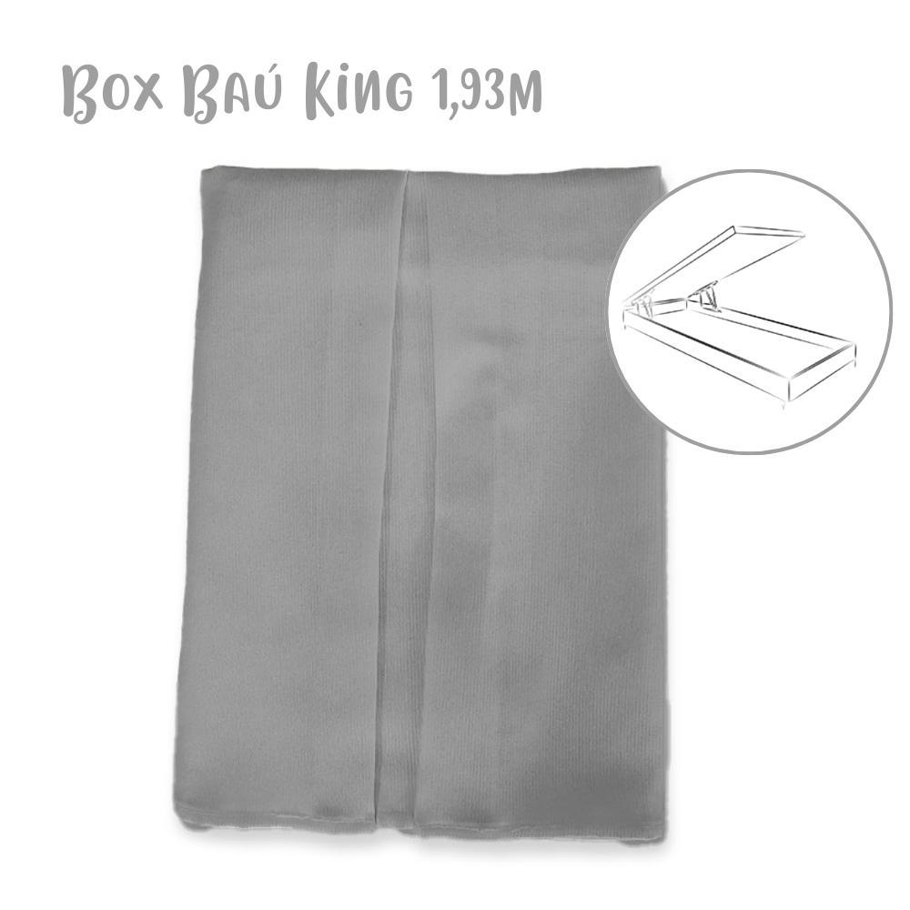 Saia Para Box Baú King 193x203x38cm Cinza Arrumadinho Enxovais