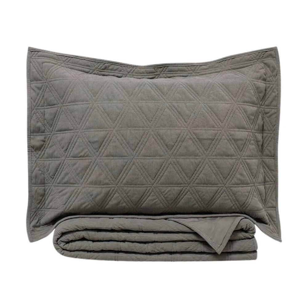 Kit Colcha 3 Peças Bristol Casal Cinza Corttex