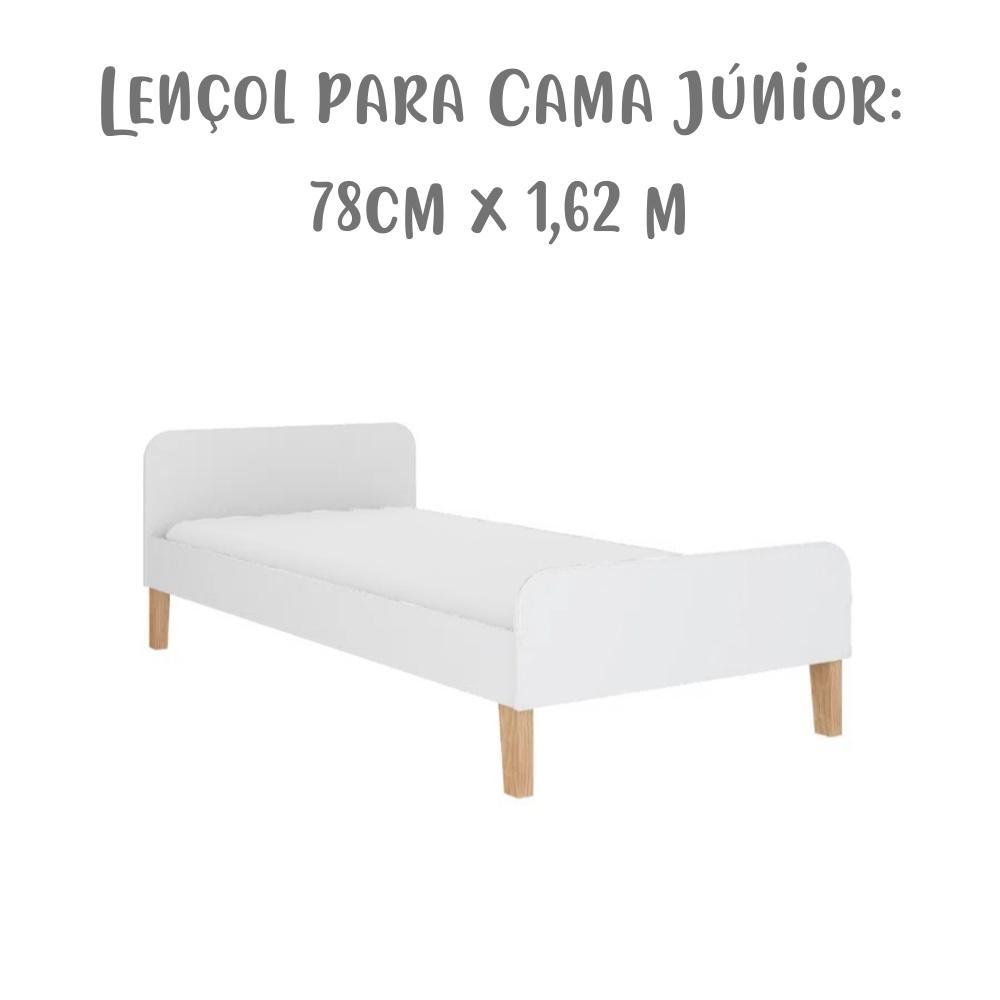 Lençol de Elástico Avulso Solteiro Júnior 78 cm x 1,62 m Branco Arrumadinho Enxovais