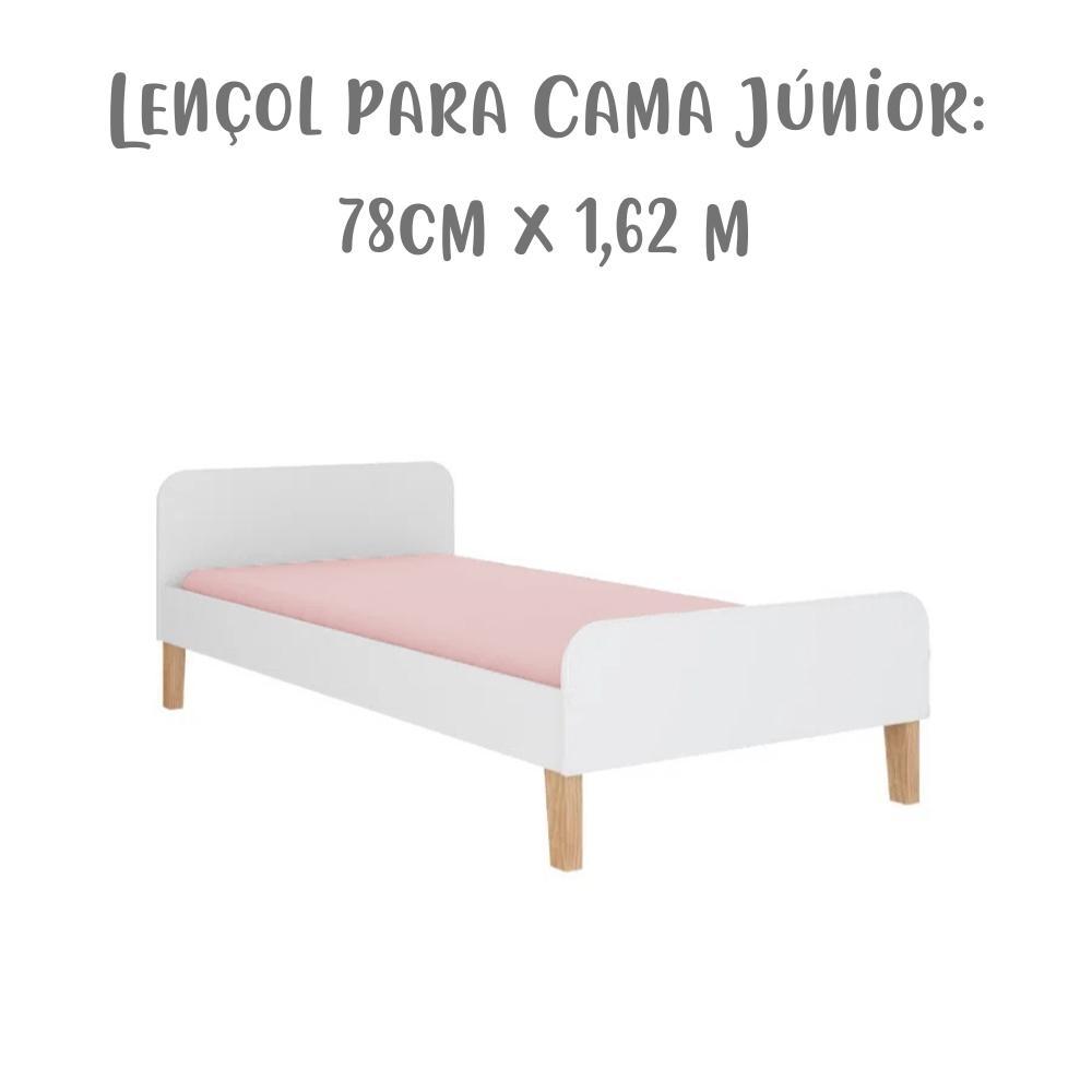 Lençol de Elástico Avulso Solteiro Júnior 78 cm x 1,62 m Rosa Arrumadinho Enxovais