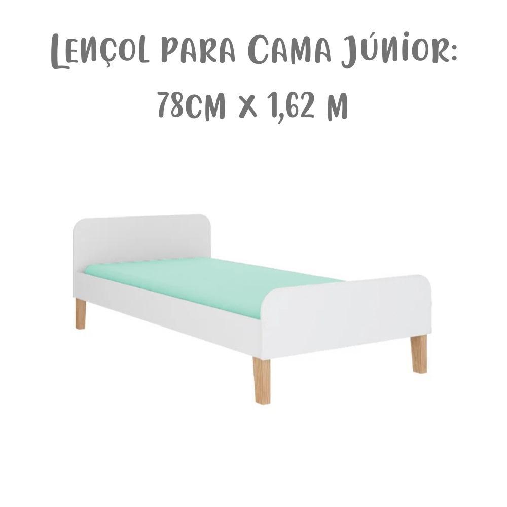 Lençol de Elástico Avulso Solteiro Júnior 78 cm x 1,62 m Verde Arrumadinho Enxovais