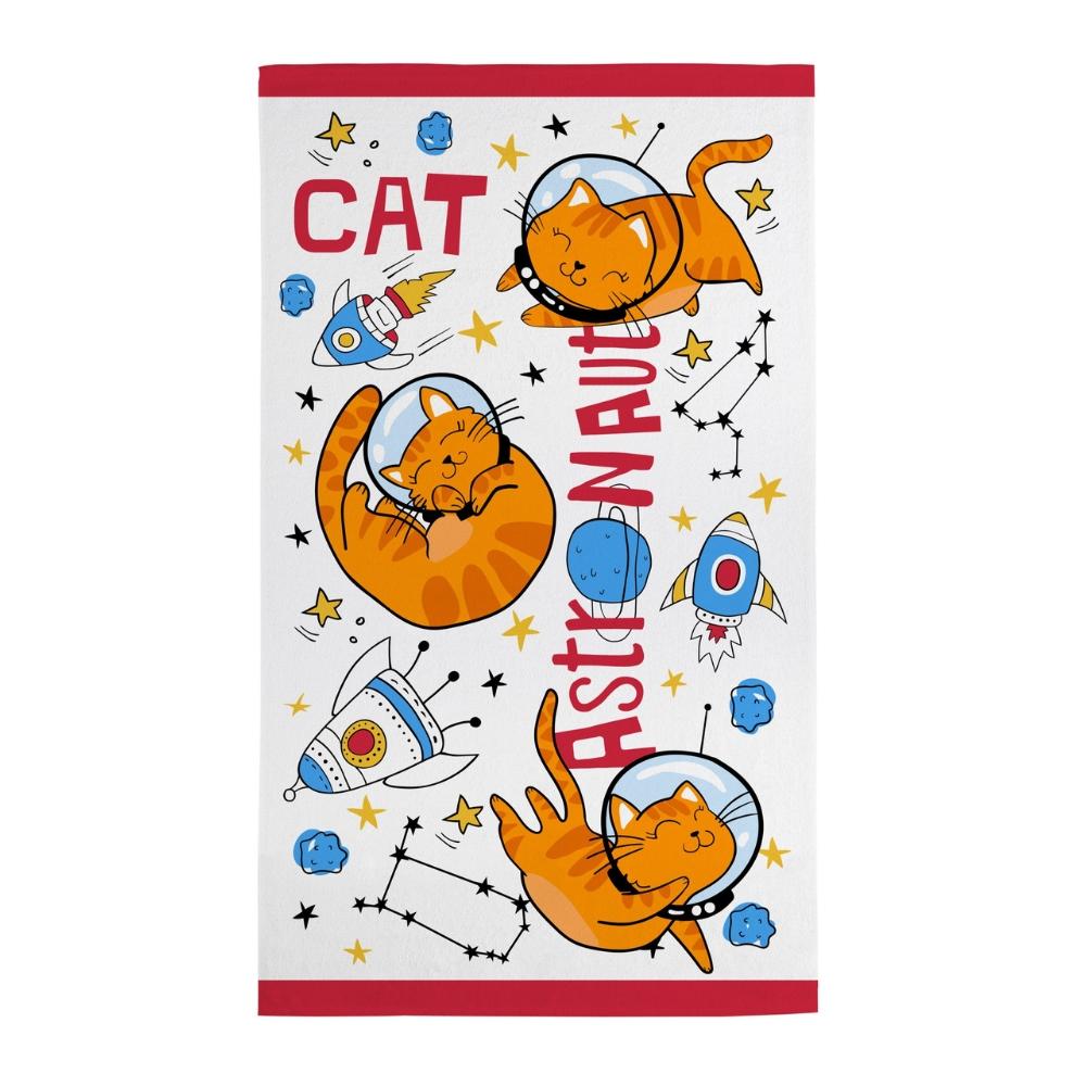 Toalha de Banho Felpuda Infantil Candy Gatos Astronautas Teka