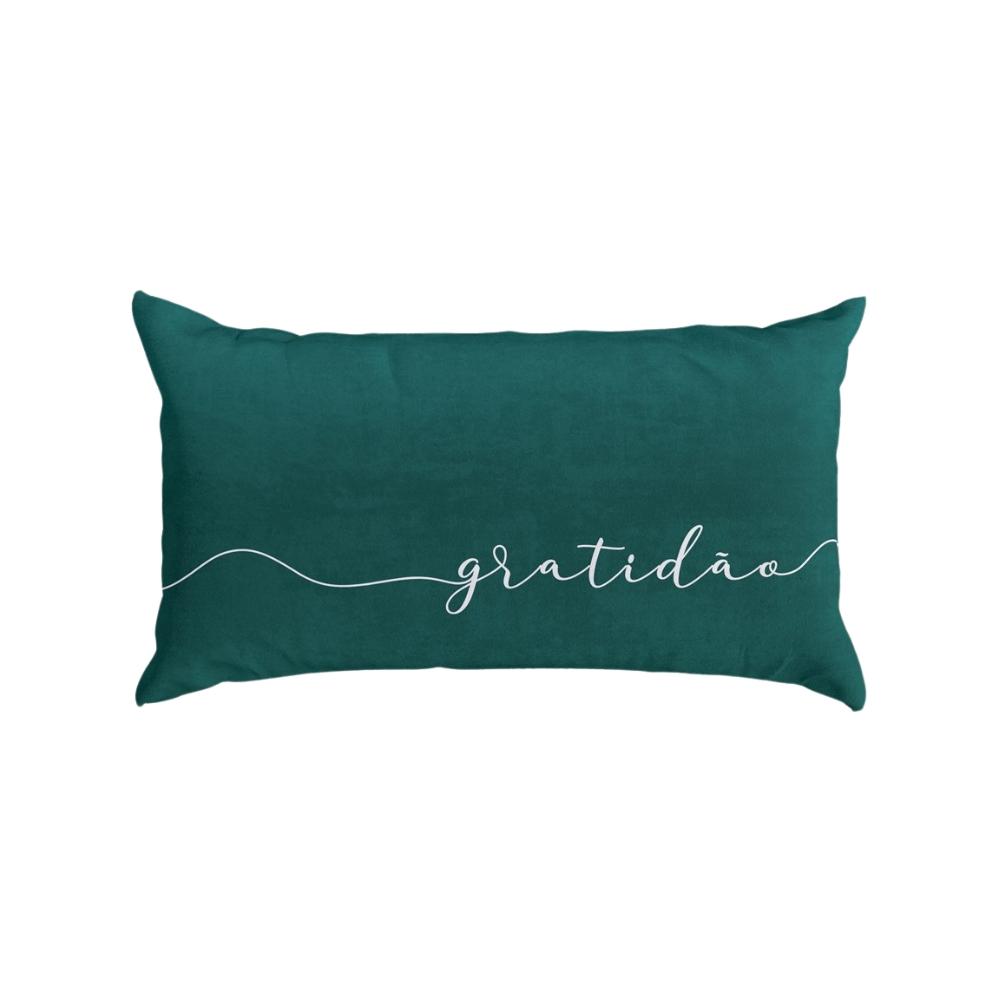 Capa Para Almofada Natal Gratidão Verde 486 Retangular 28x48cm Belchior