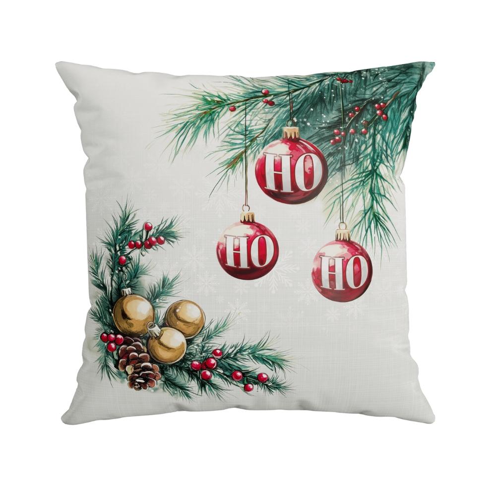 Capa Para Almofada Natalina 024 Enfeites de Natal Verde 43x43cm Belchior