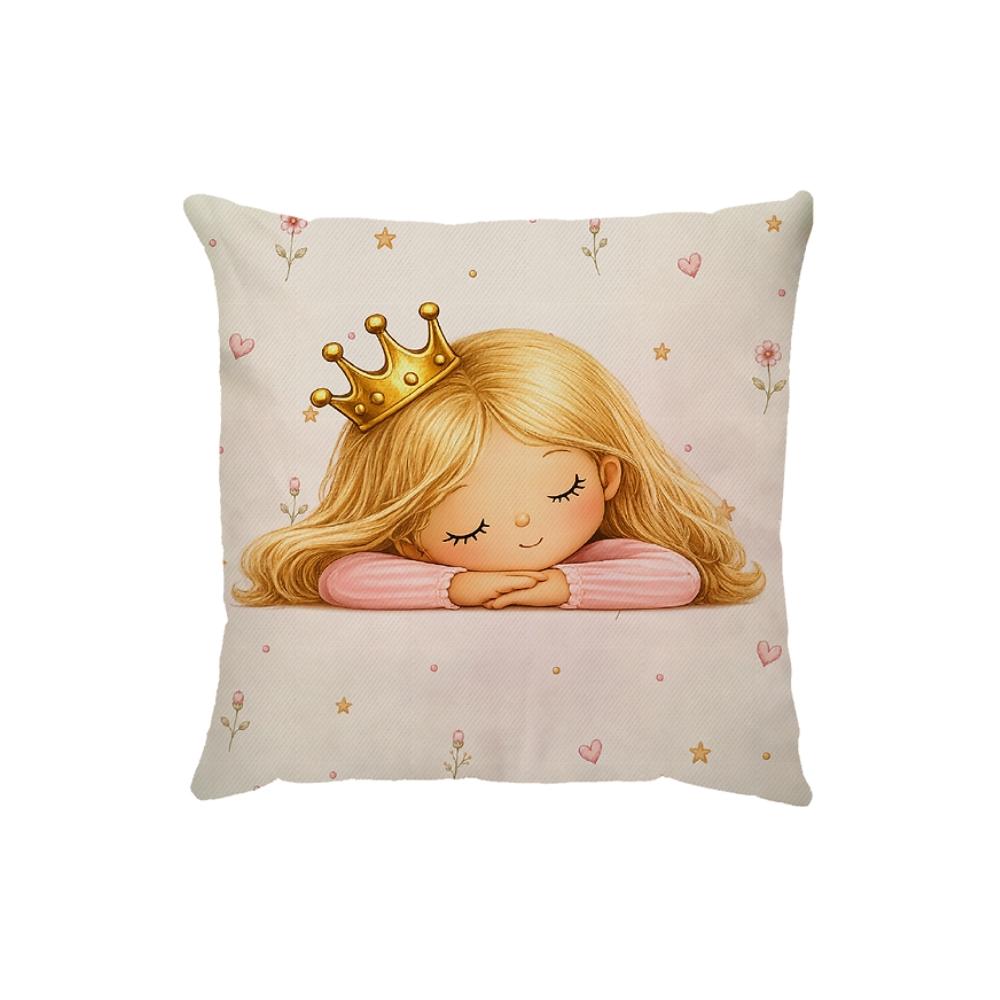 Capa Para Almofada 45x45cm Sarja Infantil Princesa Loira Dud Almofadas